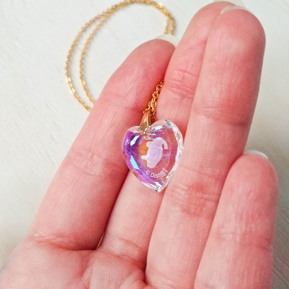 ►2/$15 Deal◄ 90s Vintage Crystal Disney Donald Duck Pendant Necklace